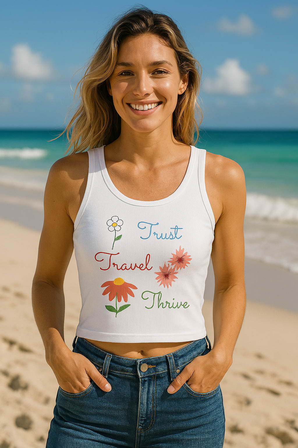 Crop Micro Rib Racer Tank Top - Women